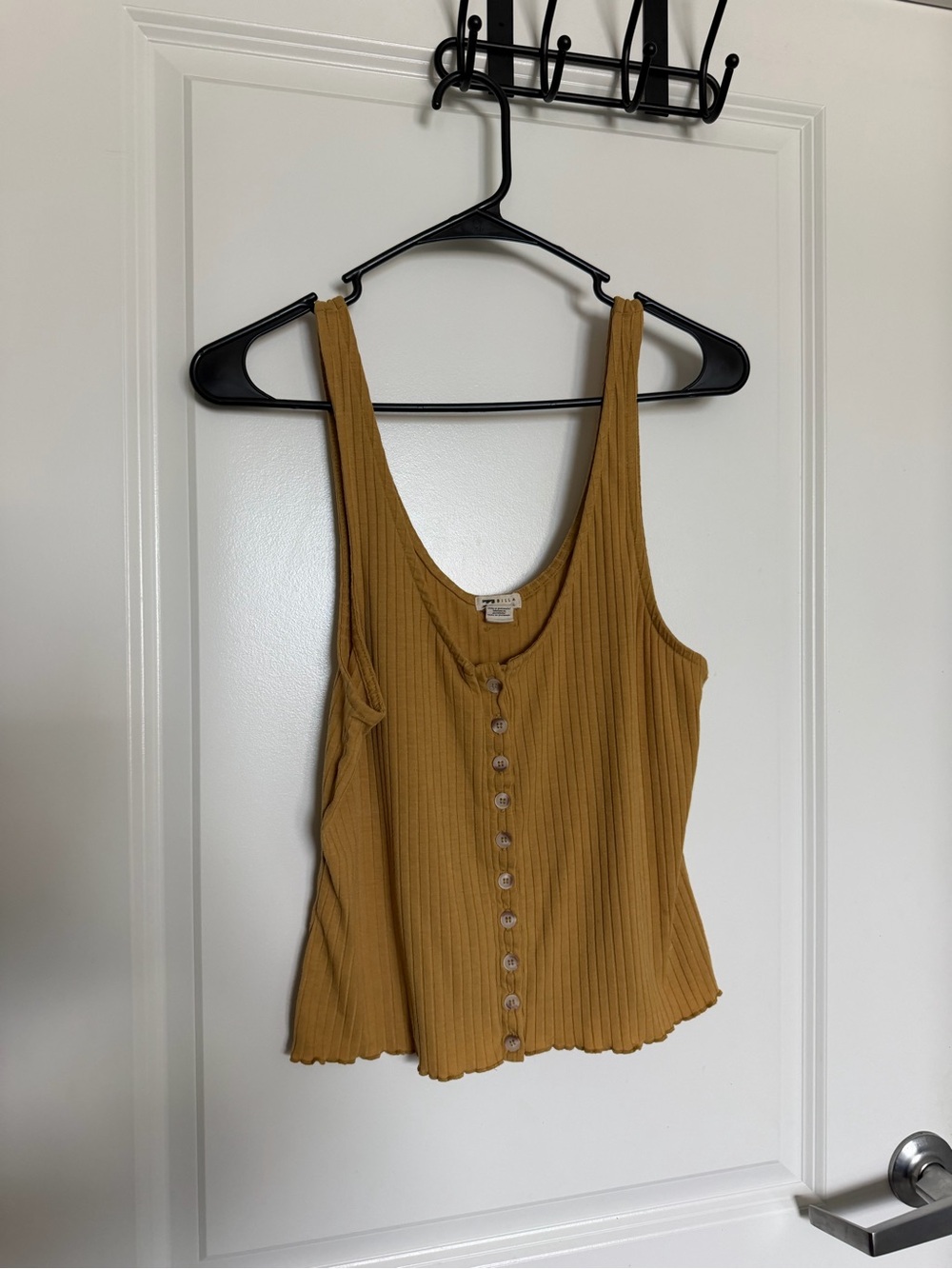 Billabong Ribbed Button-Front Tank Top